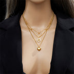 Multilayer Neckpiece in Gold