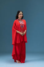 Inara Scarlet Drape Co-ord Set