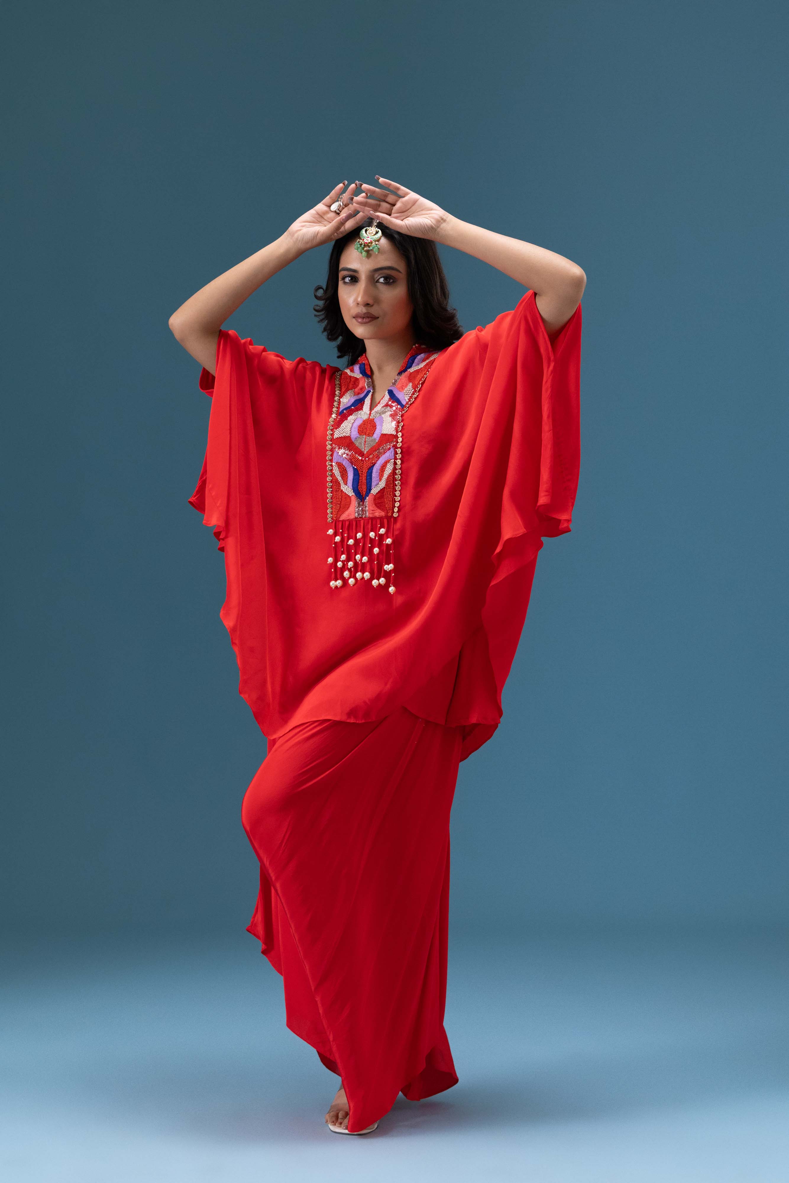 Inara Scarlet Drape Co-ord Set