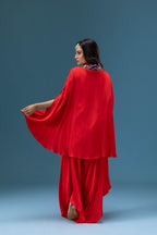 Inara Scarlet Drape Co-ord Set