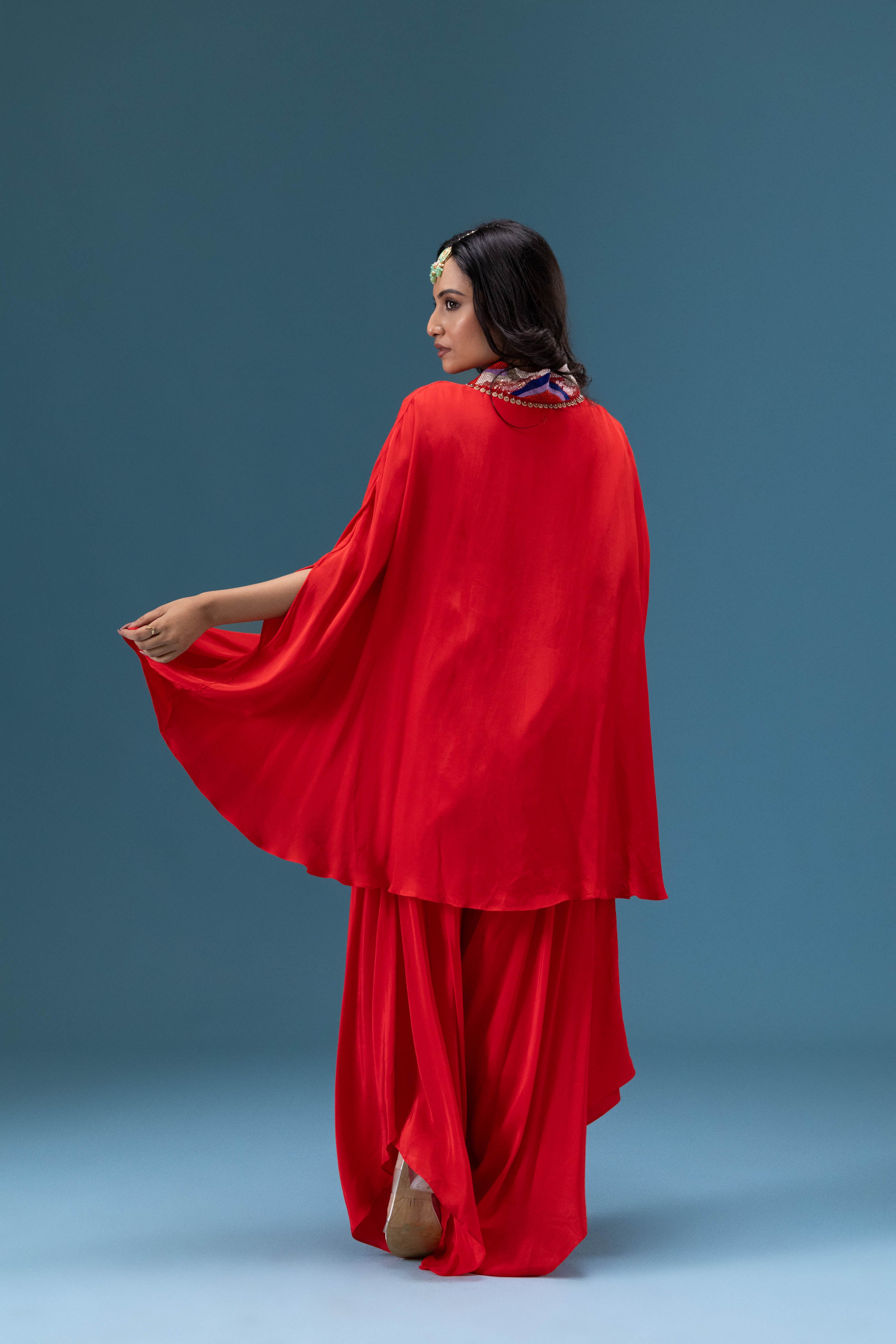 Inara Scarlet Drape Co-ord Set