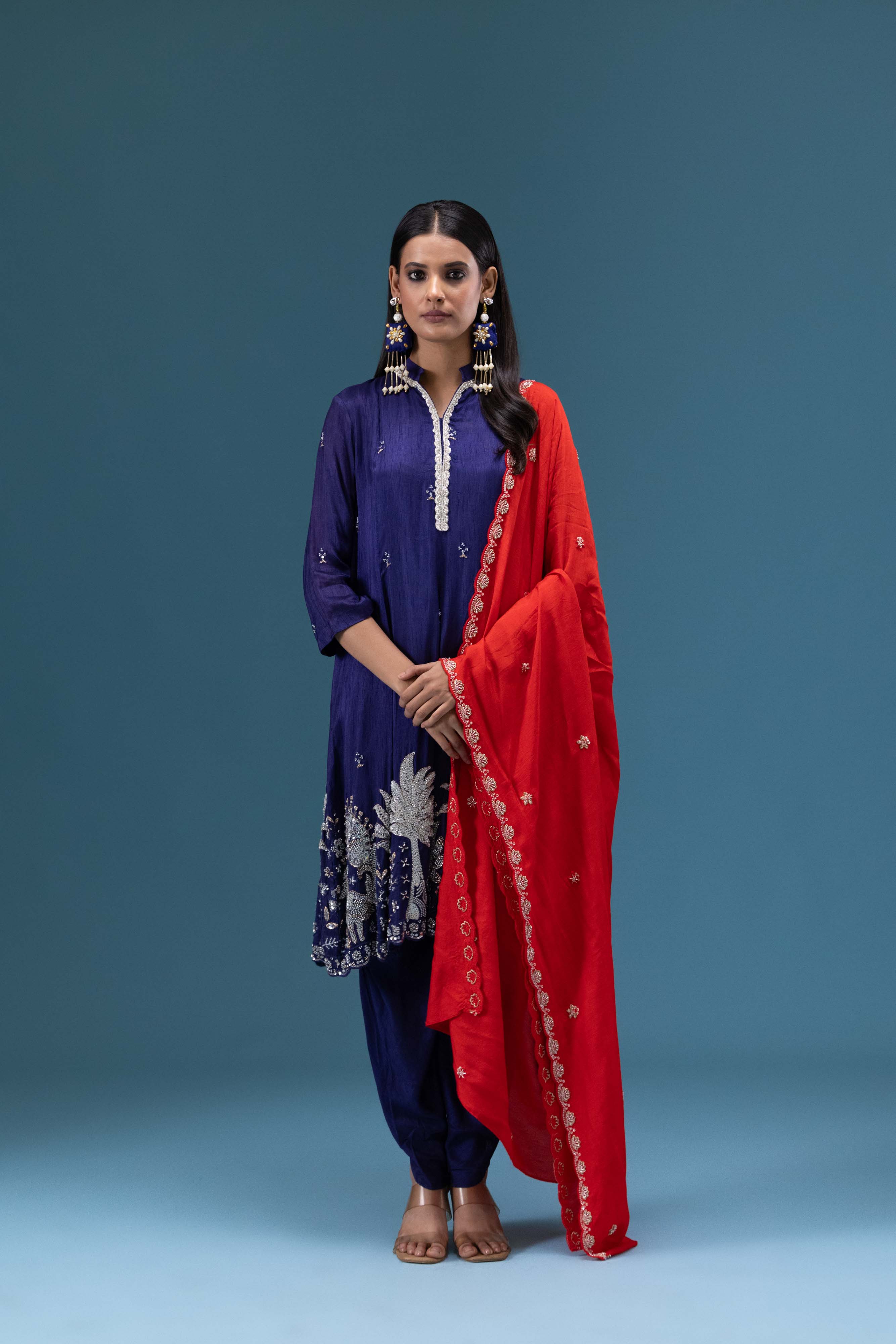Neelam Embroidered Kurta Set with Dupatta