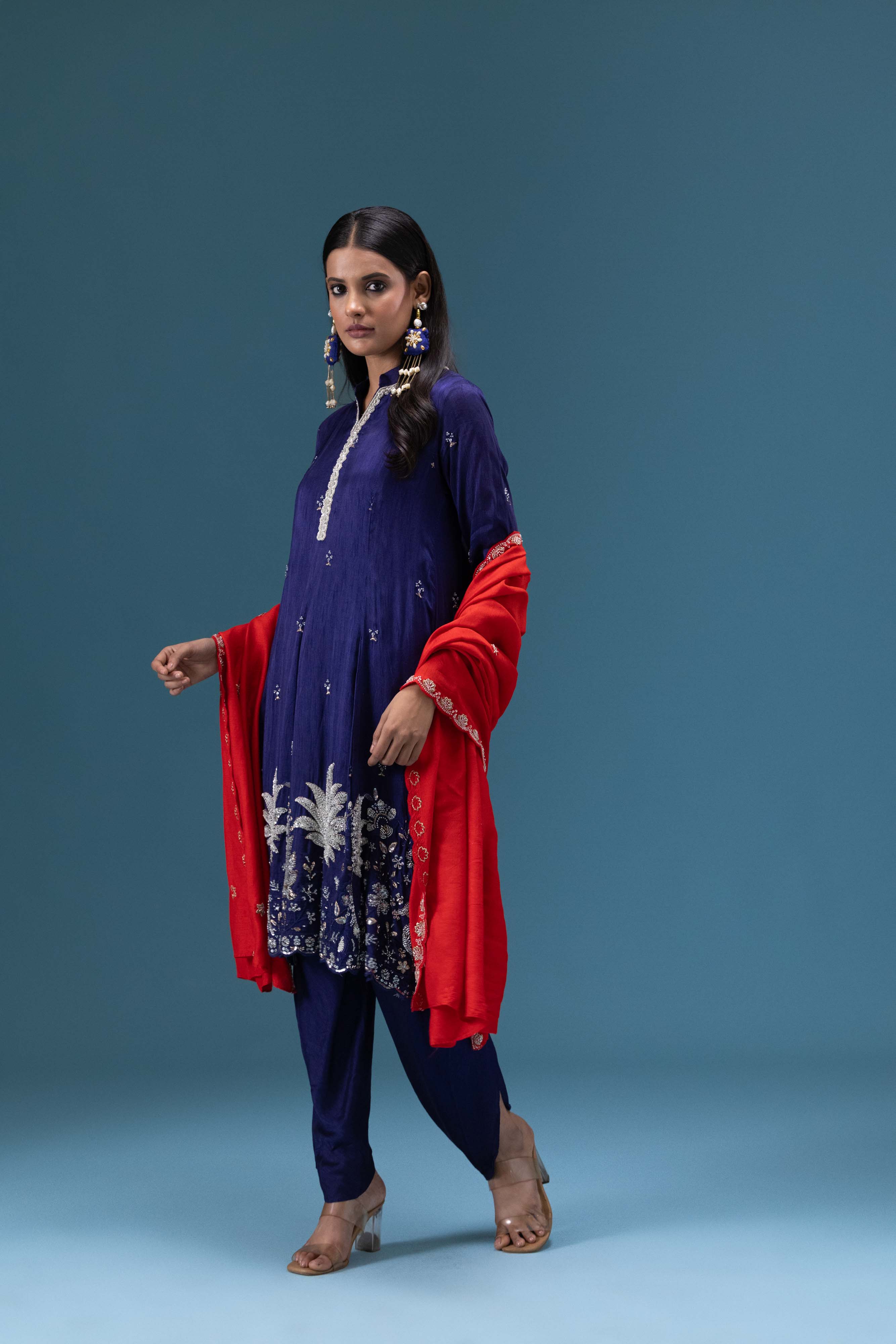 Neelam Embroidered Kurta Set with Dupatta