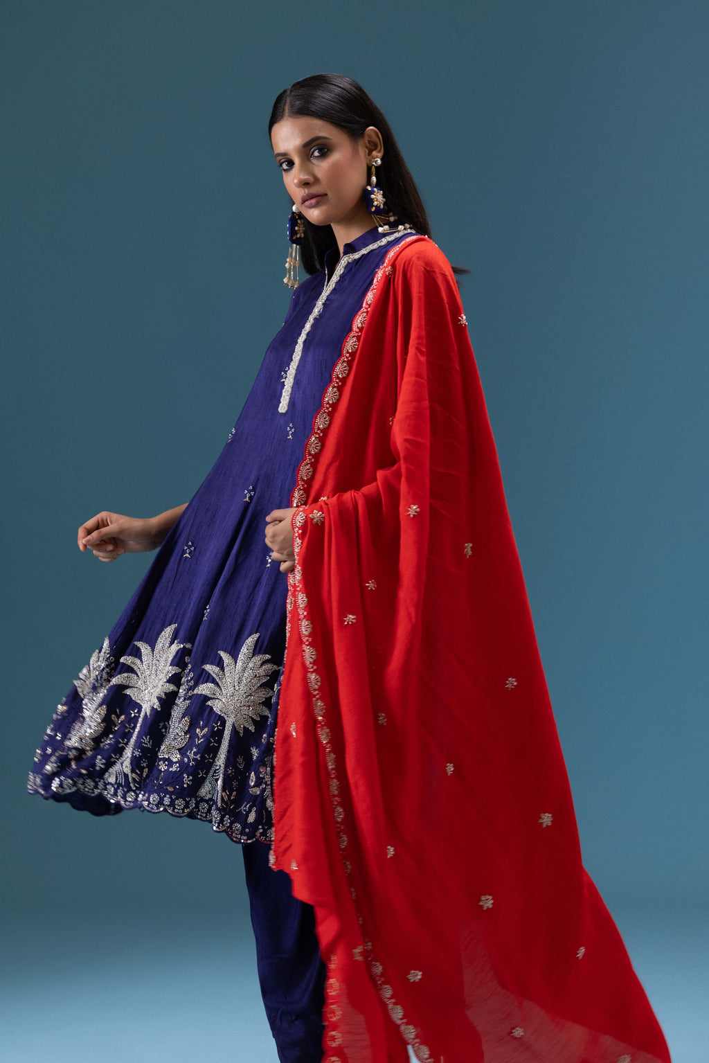 Neelam Embroidered Kurta Set with Dupatta
