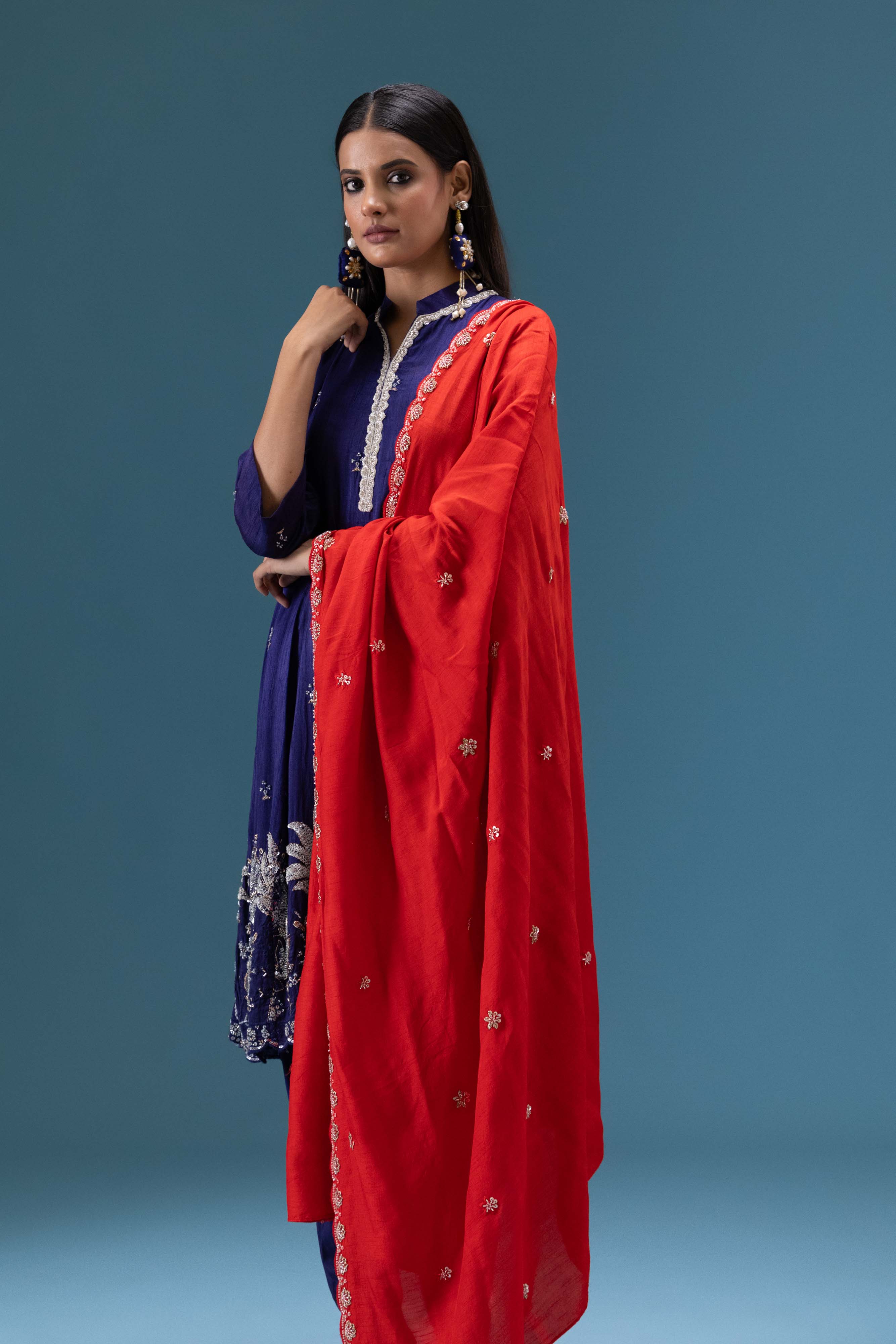 Neelam Embroidered Kurta Set with Dupatta