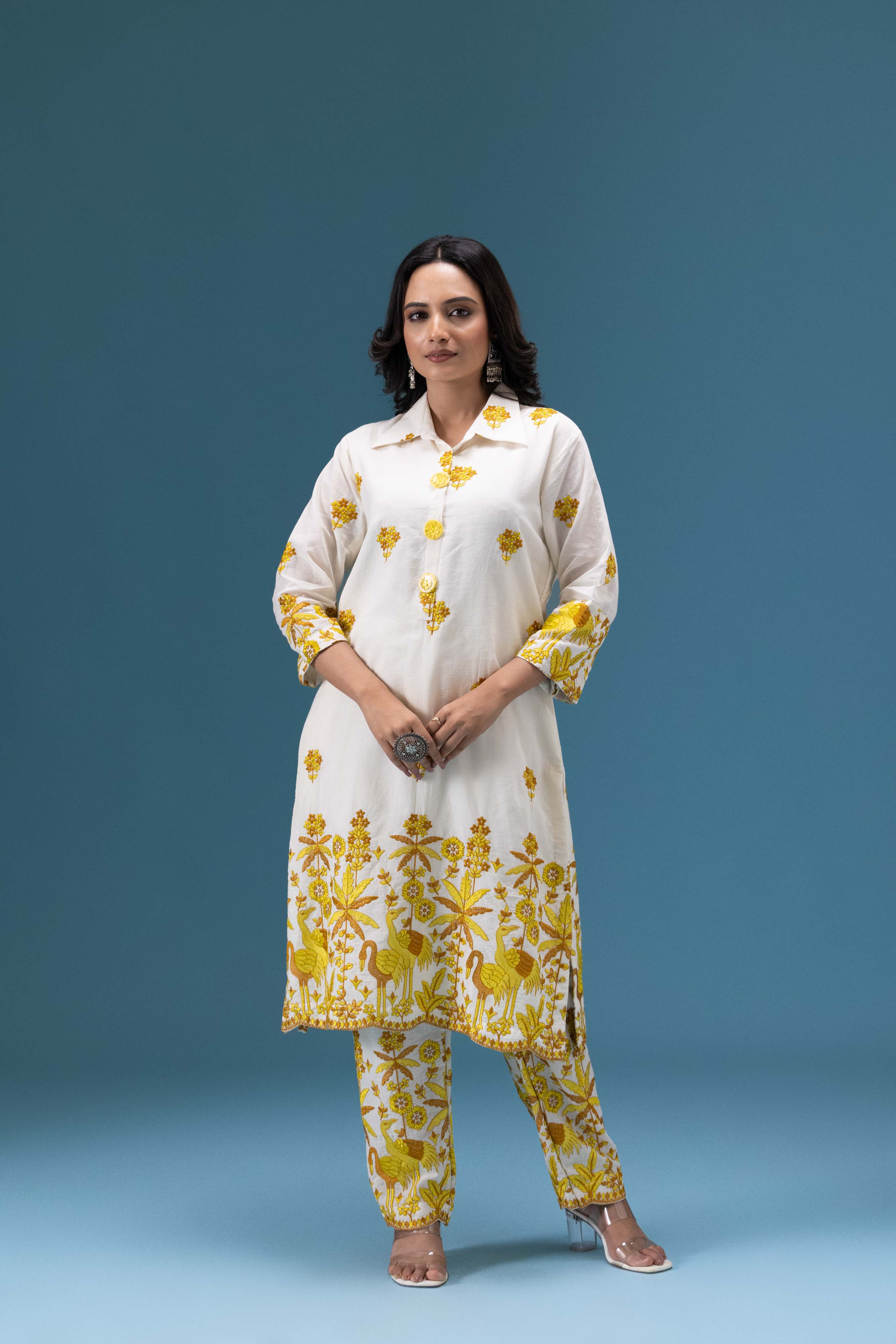 Gul Ivory Embroidered Co-ord Set