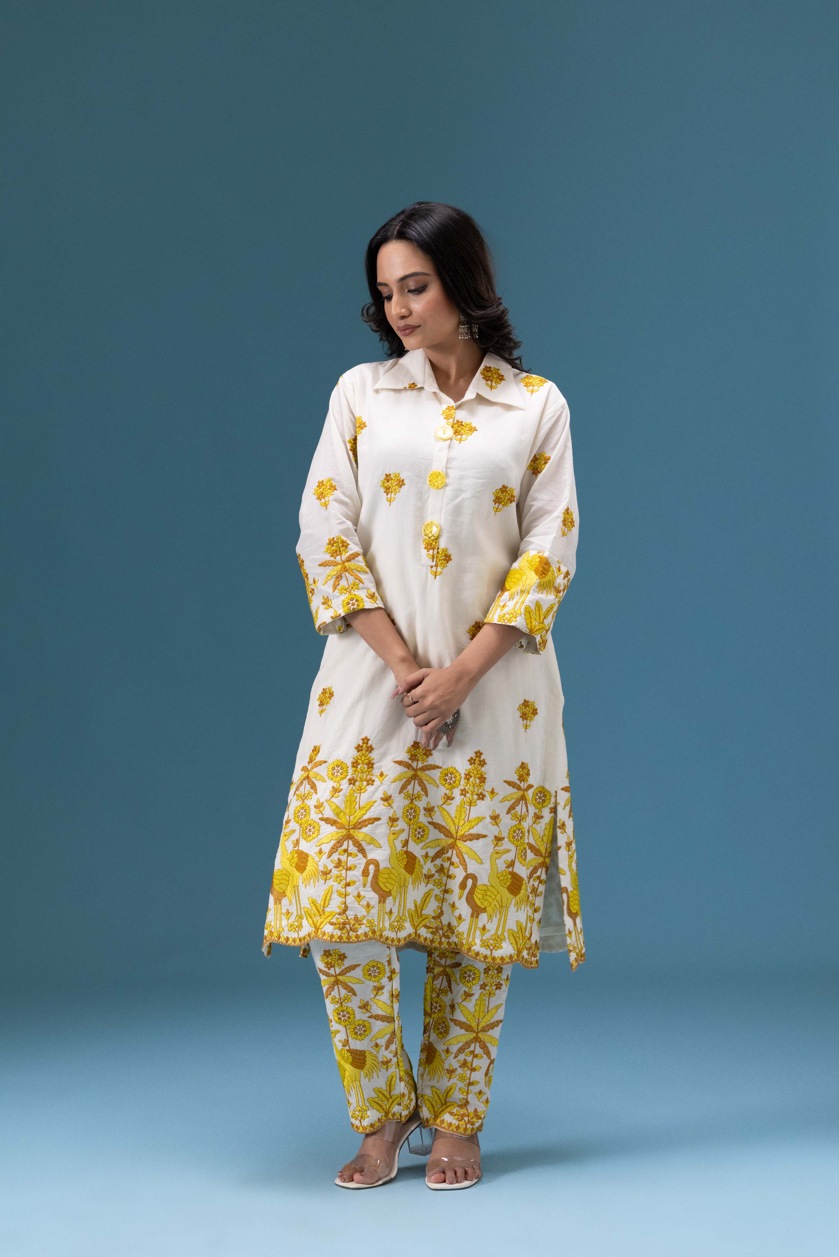 Gul Ivory Embroidered Co-ord Set