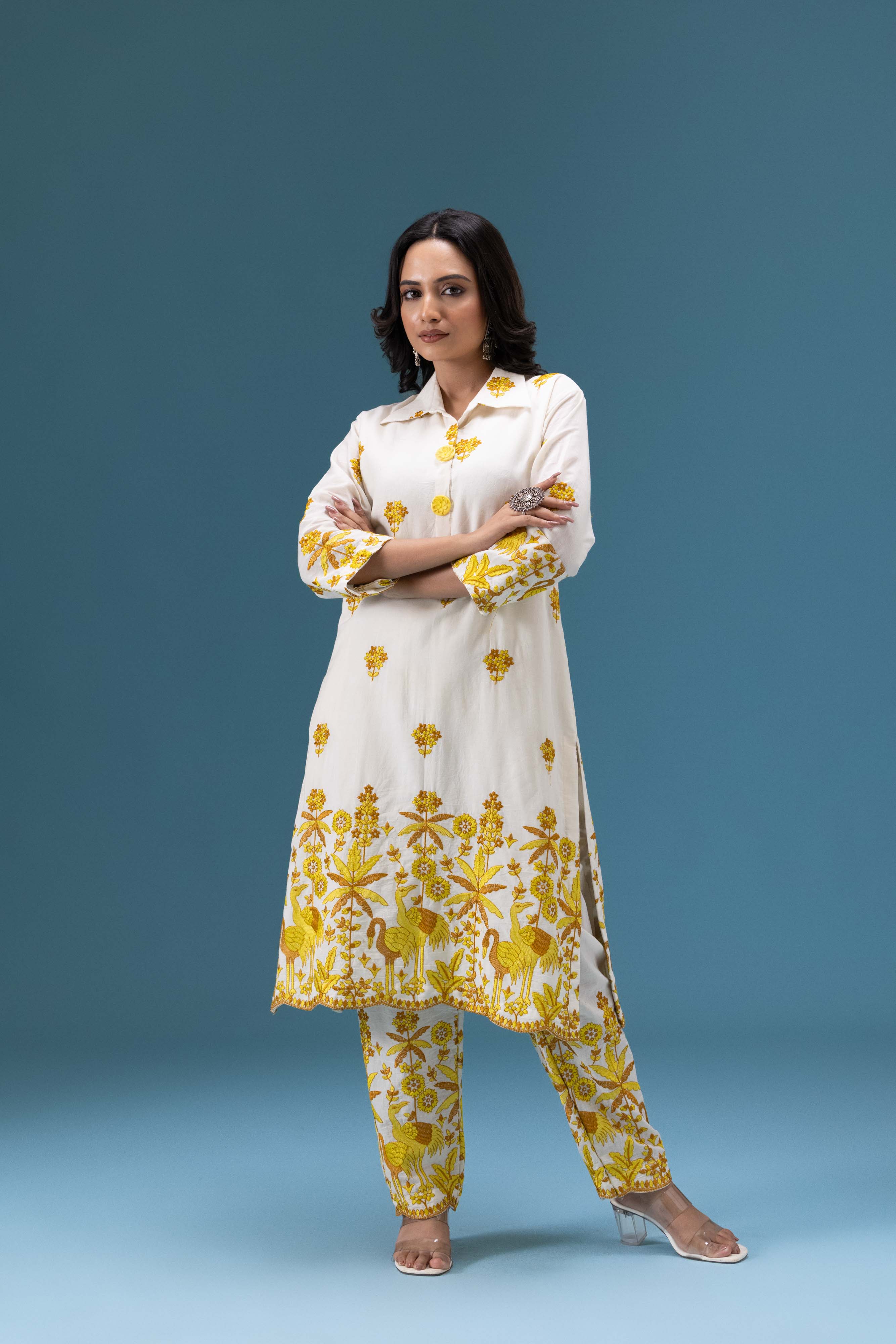 Gul Ivory Embroidered Co-ord Set