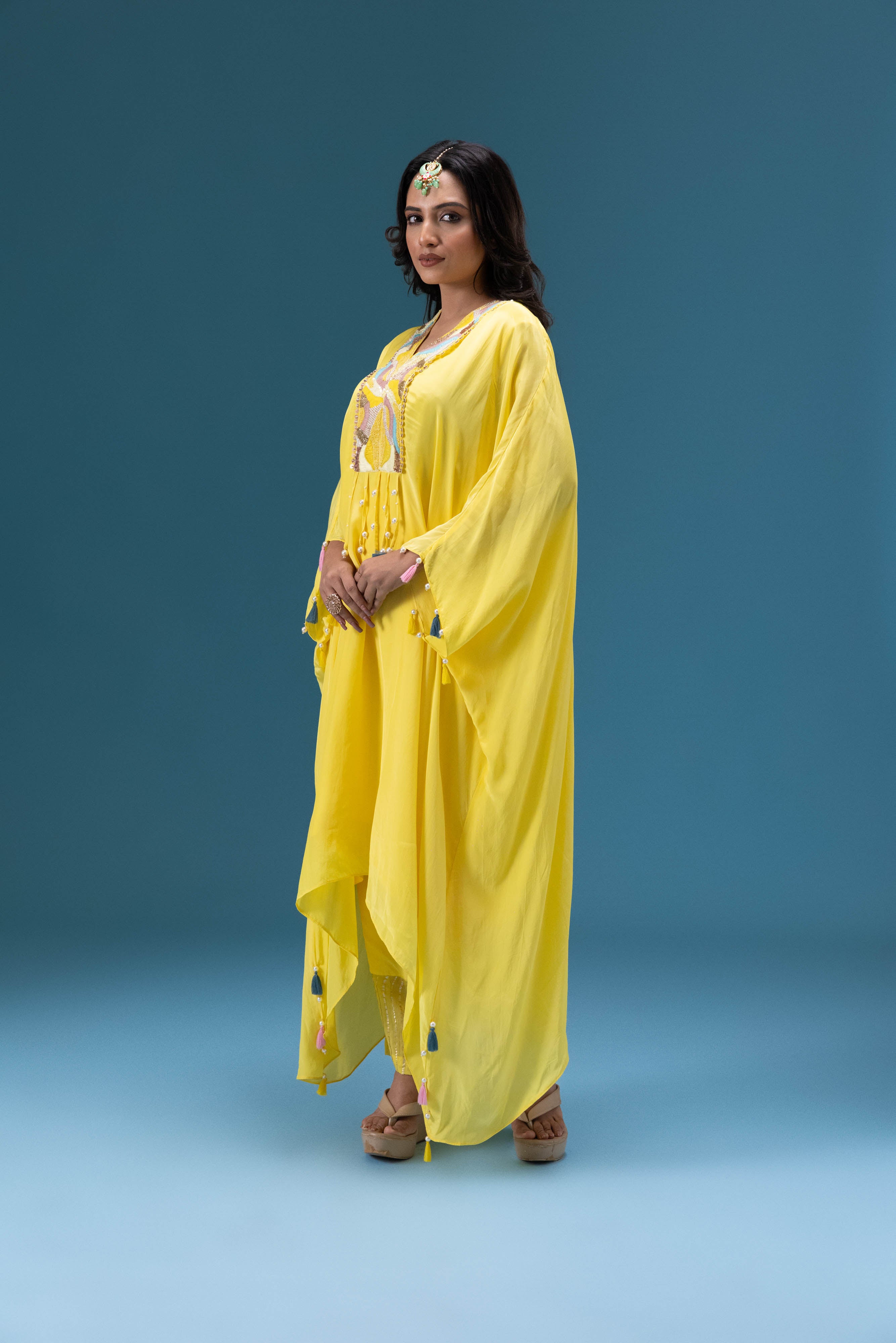 Aafreen Lemon Kaftan Set