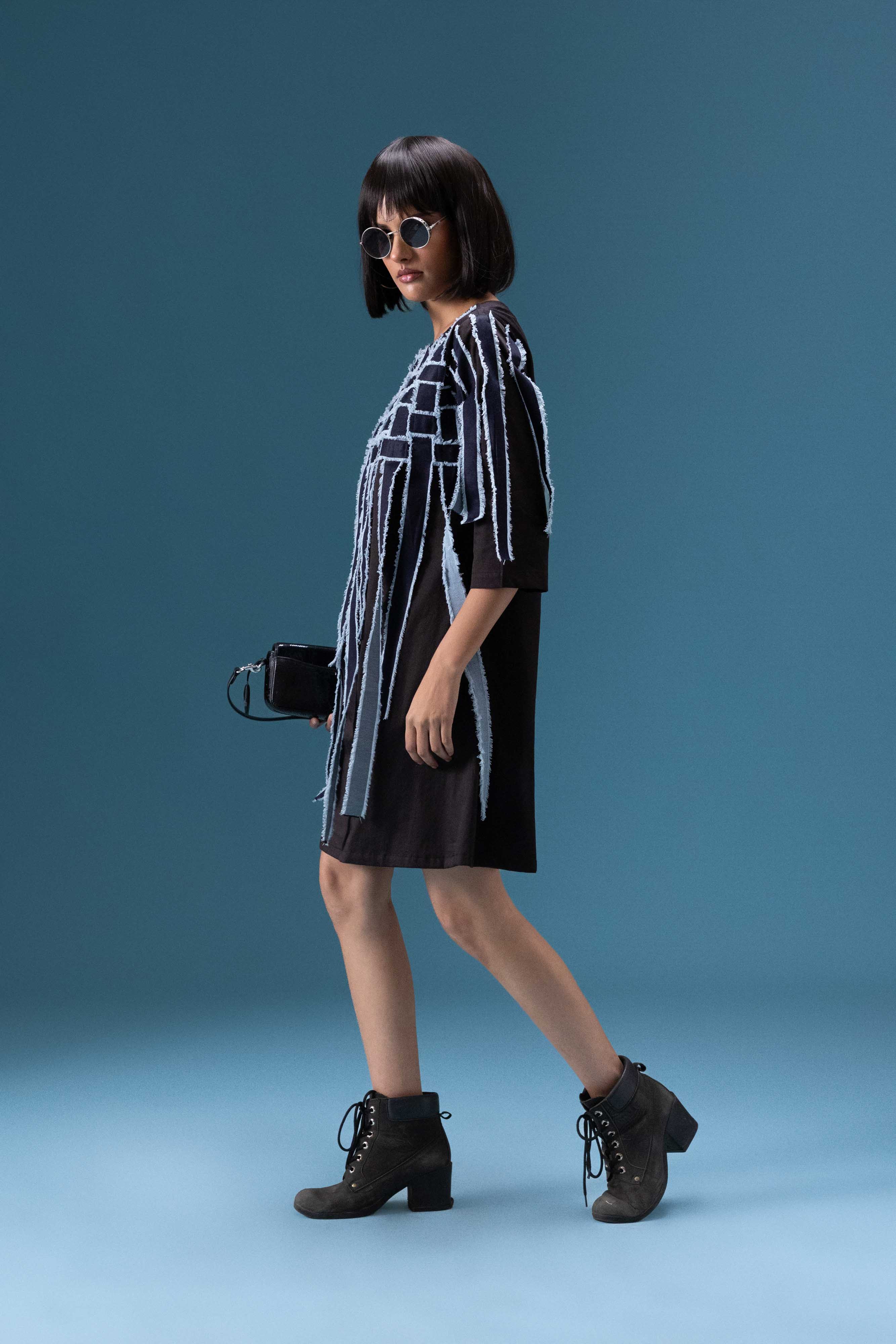 Black Fringe Detail Dress