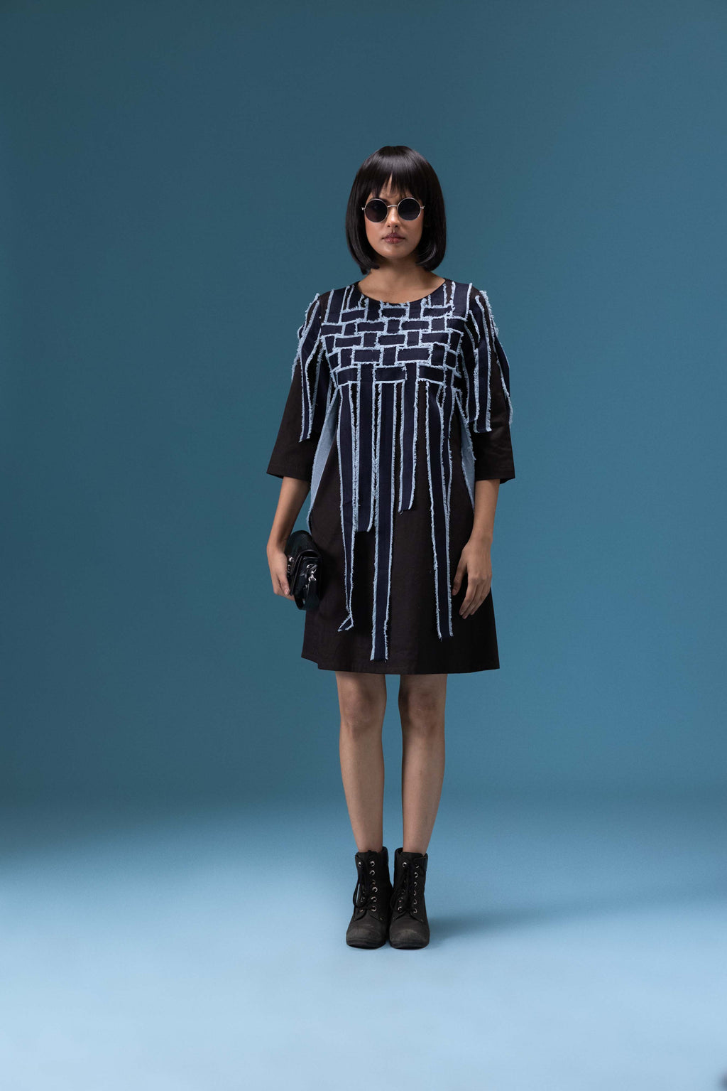 Black Fringe Detail Dress
