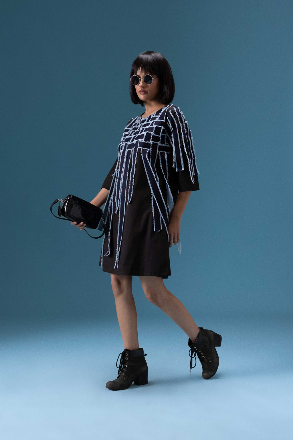 Black Fringe Detail Dress