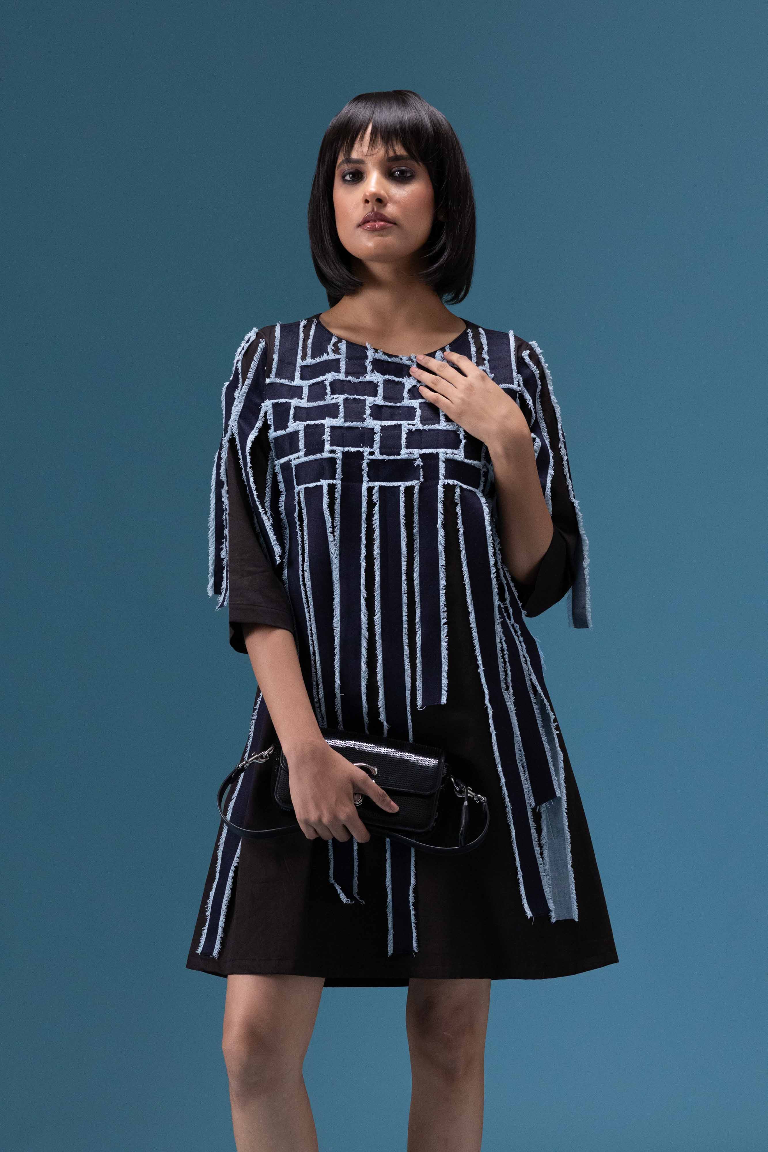 Black Fringe Detail Dress