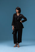 Black Draped Co-ord Set