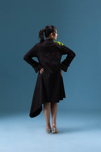 Black Leaf Embellished Midi Dress