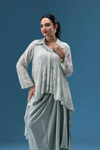 Sage Mist Drape Skirt Set