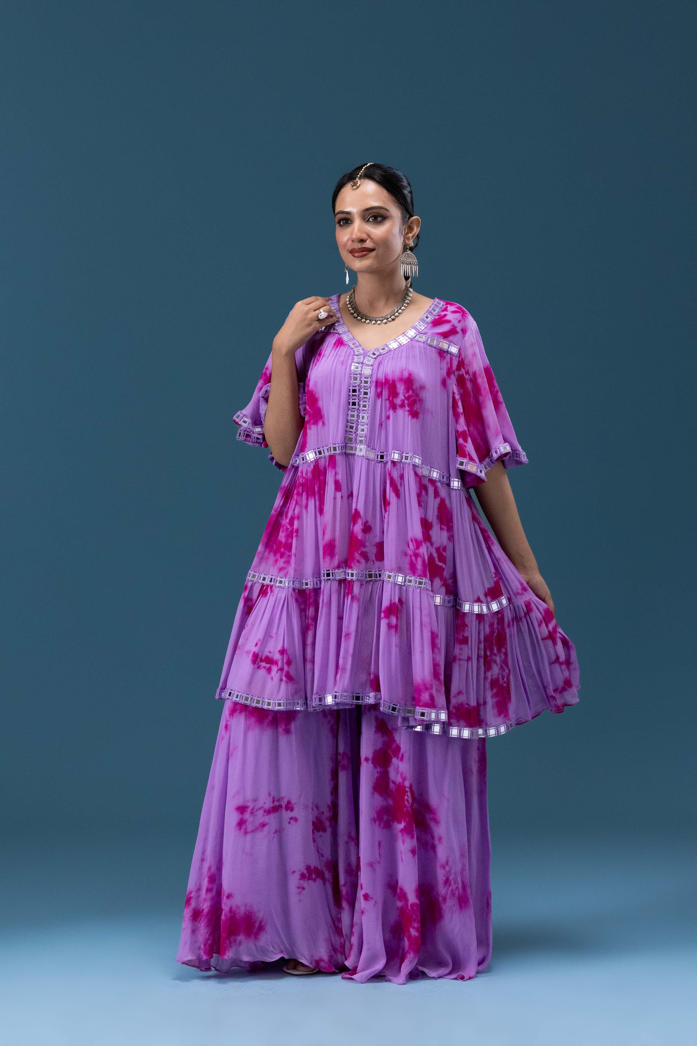 Rangrez Lilac Tie-Dye Set