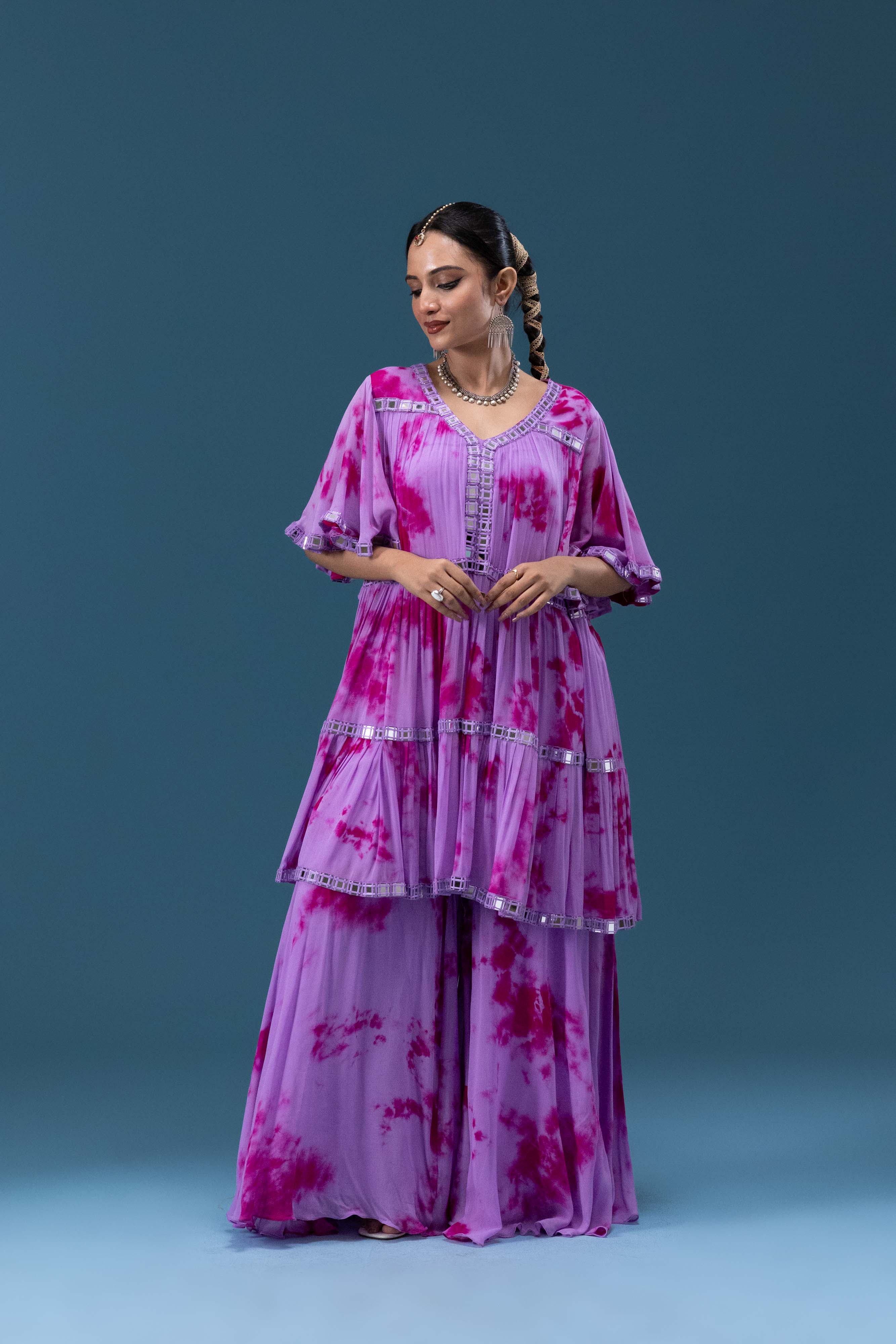 Rangrez Lilac Tie-Dye Set