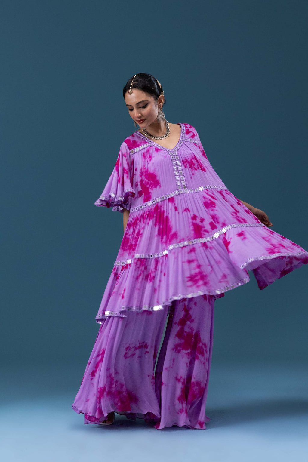Rangrez Lilac Tie-Dye Set