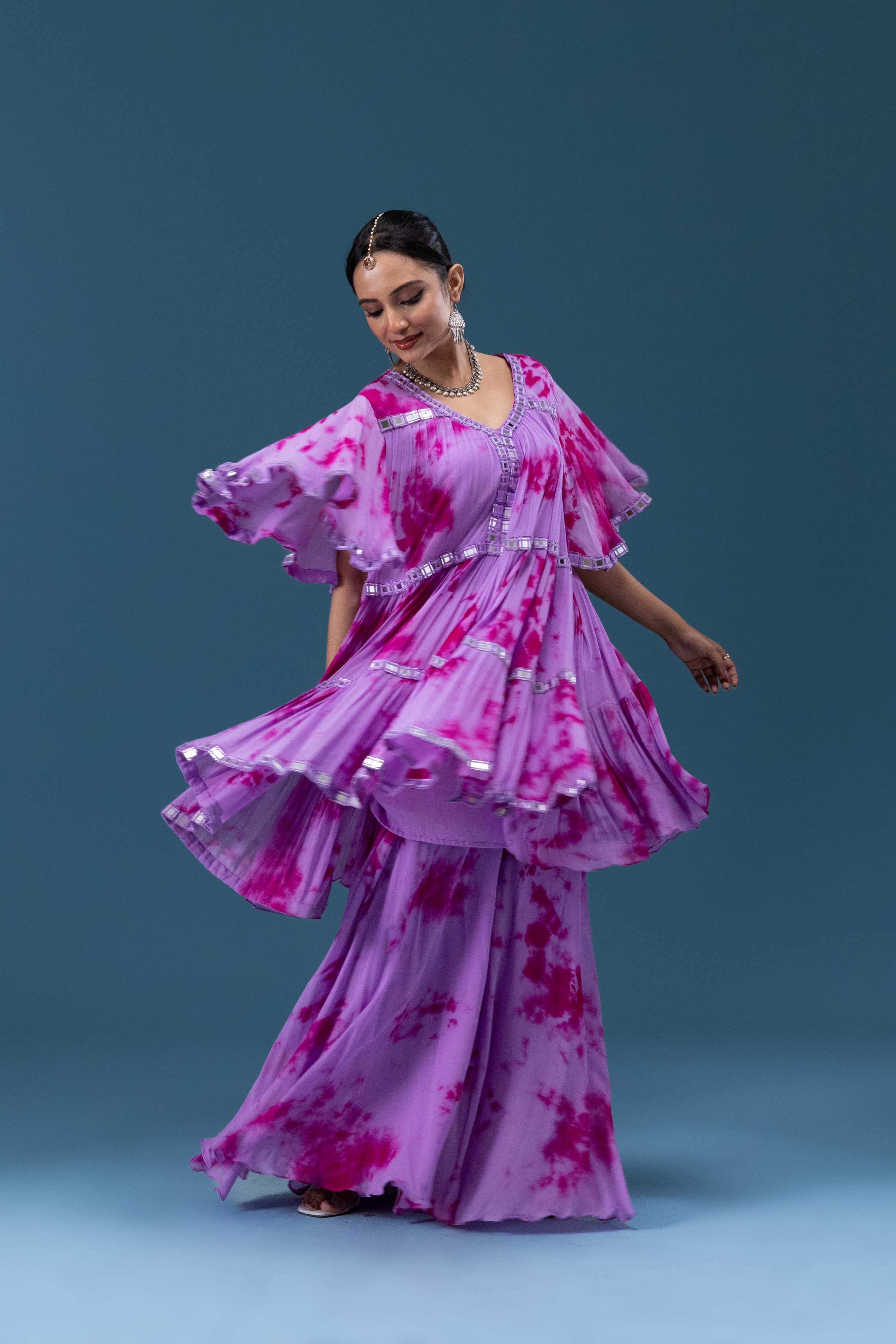 Rangrez Lilac Tie-Dye Set