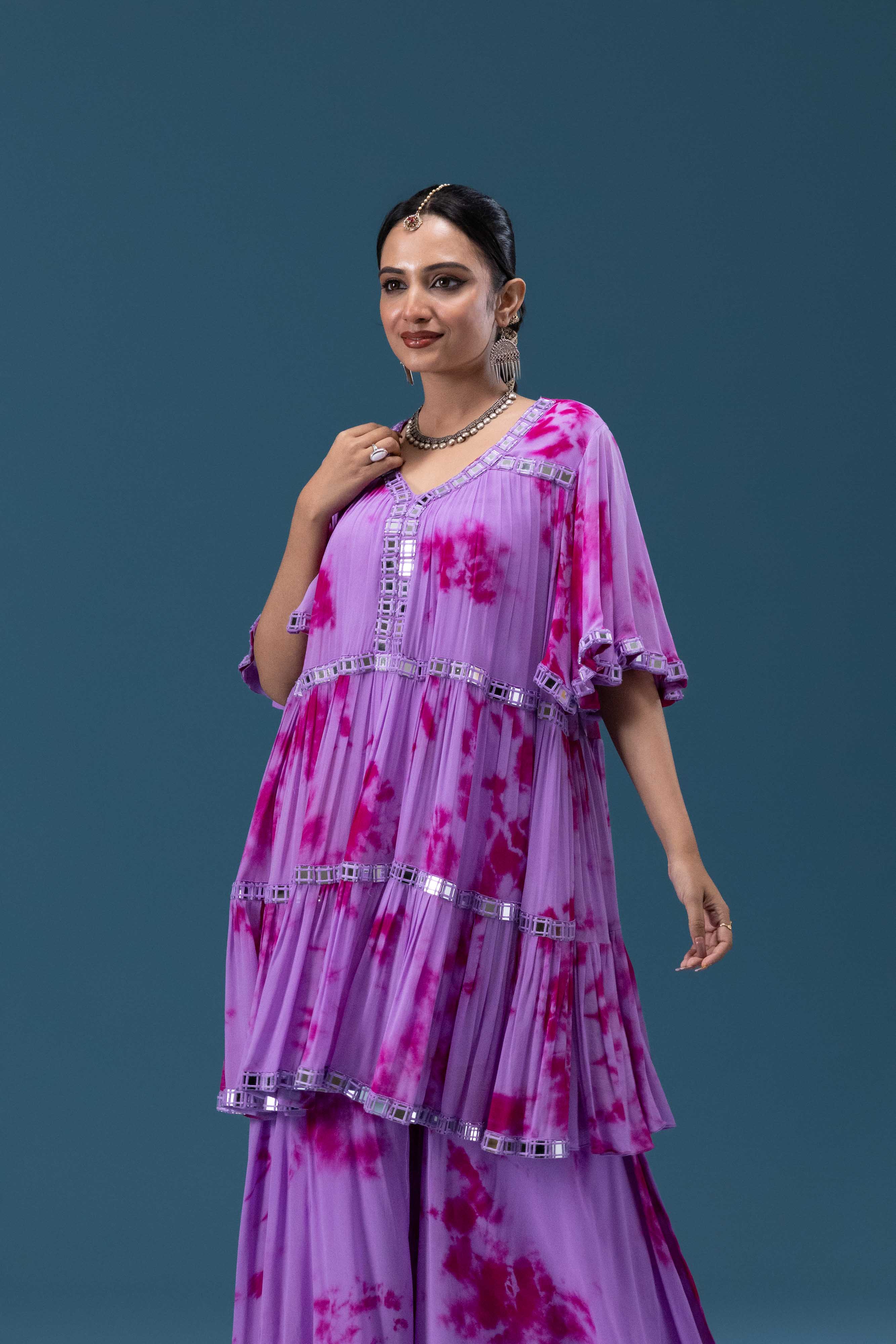 Rangrez Lilac Tie-Dye Set