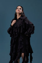 Black Ruffle Statement Dress