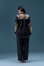 Black Denim Crochet Panel Co-ord Set