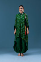 Zeenat Green Bandhani Mirror Work Set