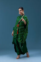 Zeenat Green Bandhani Mirror Work Set