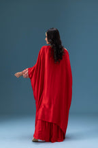 Zehra Crimson Kaftan & Dhoti Skirt Set
