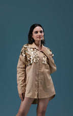 Gold Sequin Patch Shirt