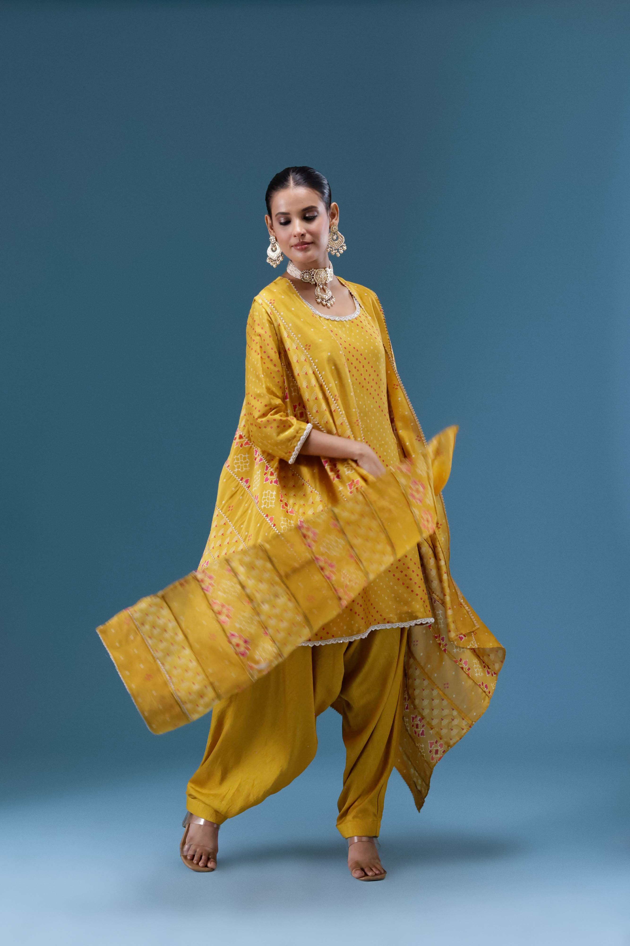 Riwaayat Mustard Drape 3-Piece Set