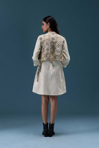 Ivory Crochet Layered Shirt Dress