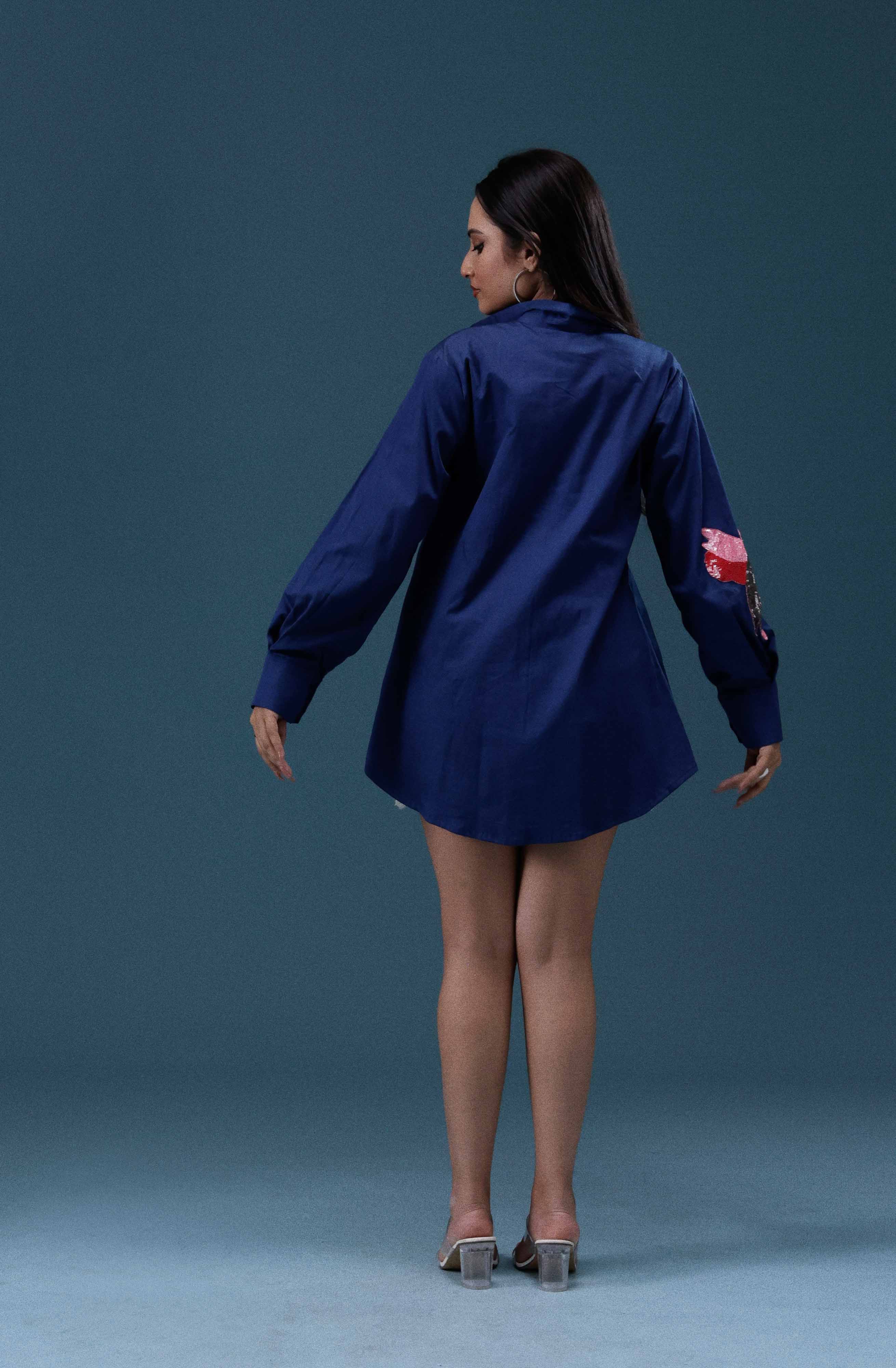 Bird Sequin Patch Shirt