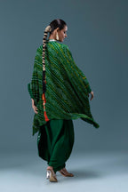 Zeenat Green Bandhani Mirror Work Set