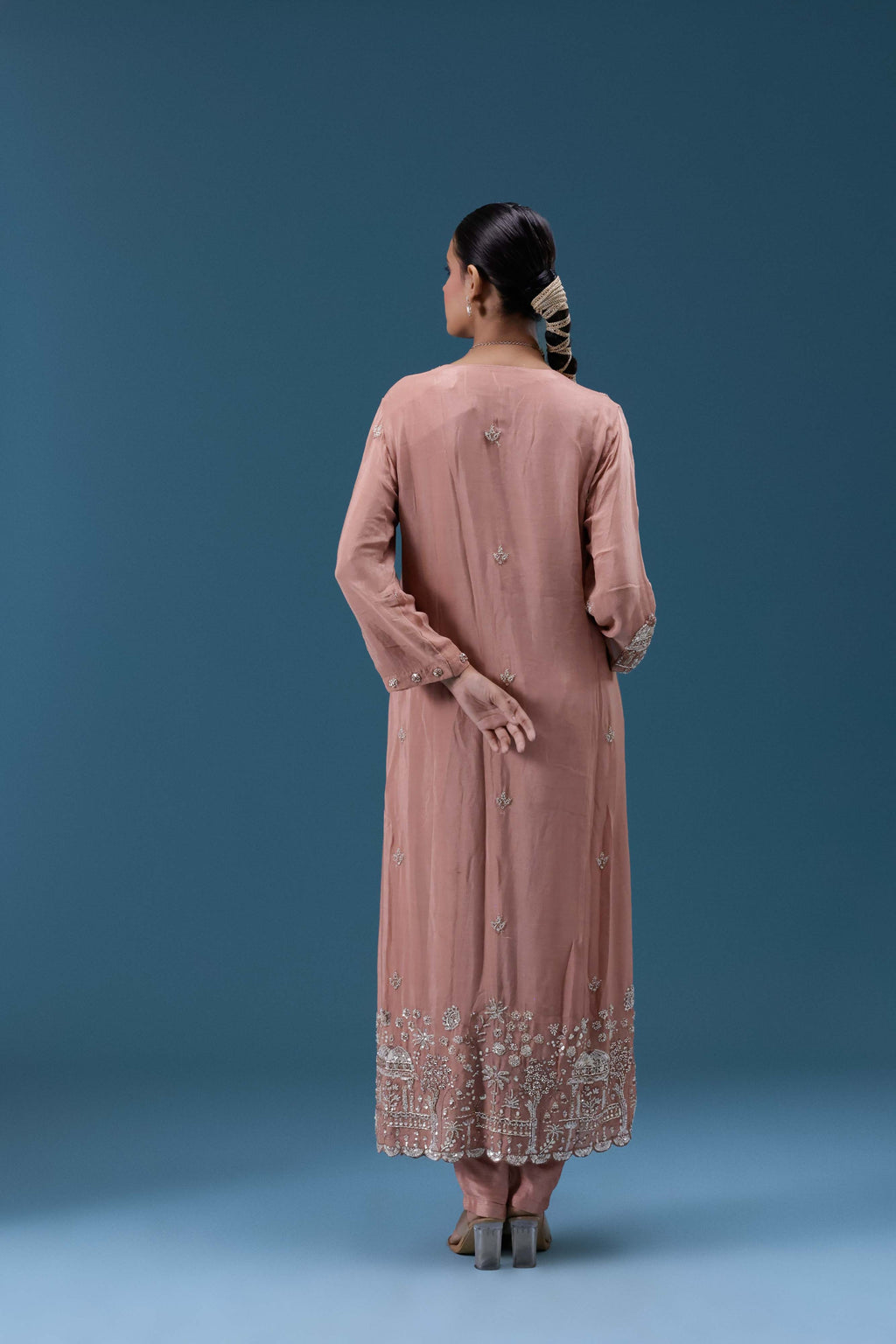 Gulnaar Blush Embroidered Kurta Set