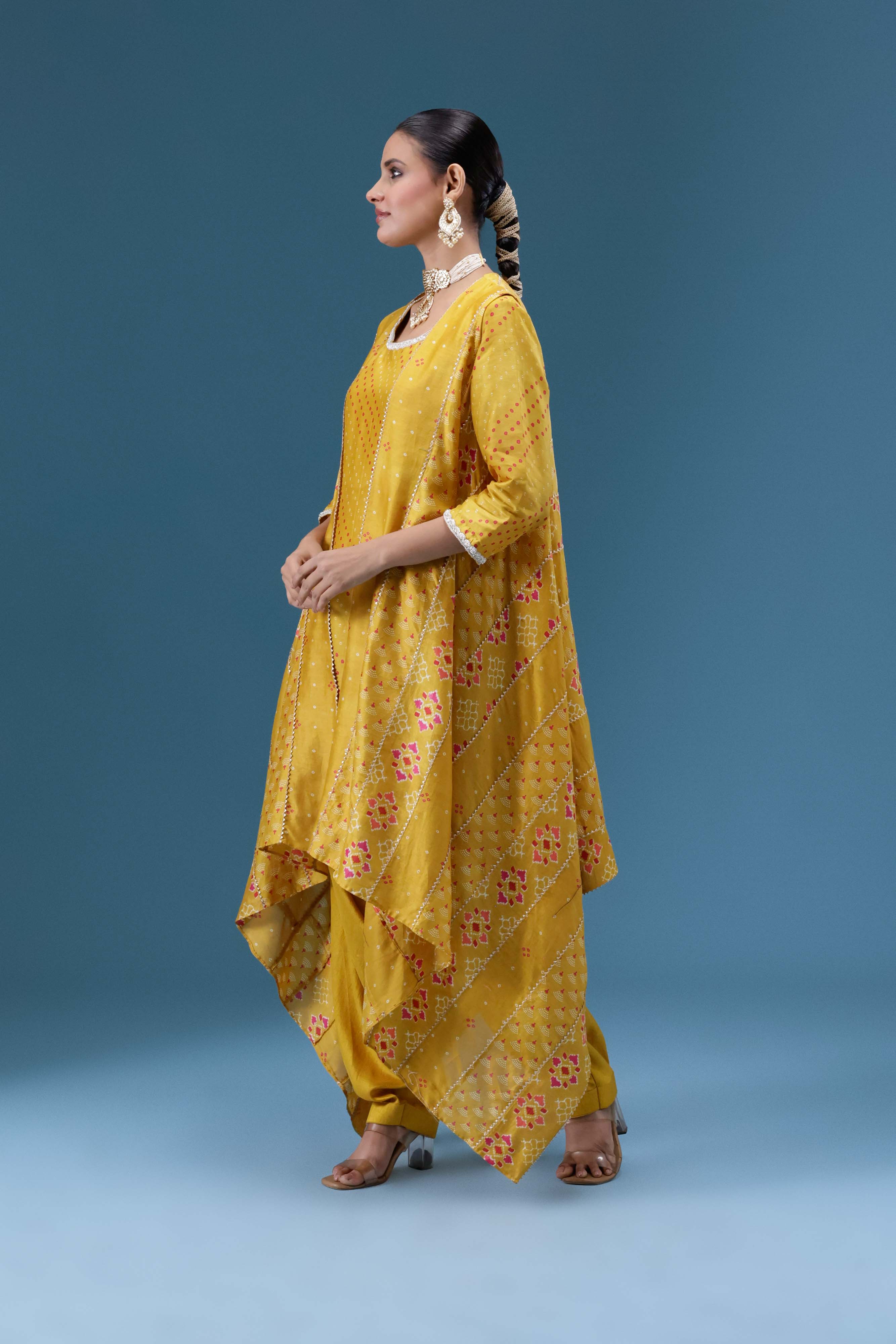 Riwaayat Mustard Drape 3-Piece Set