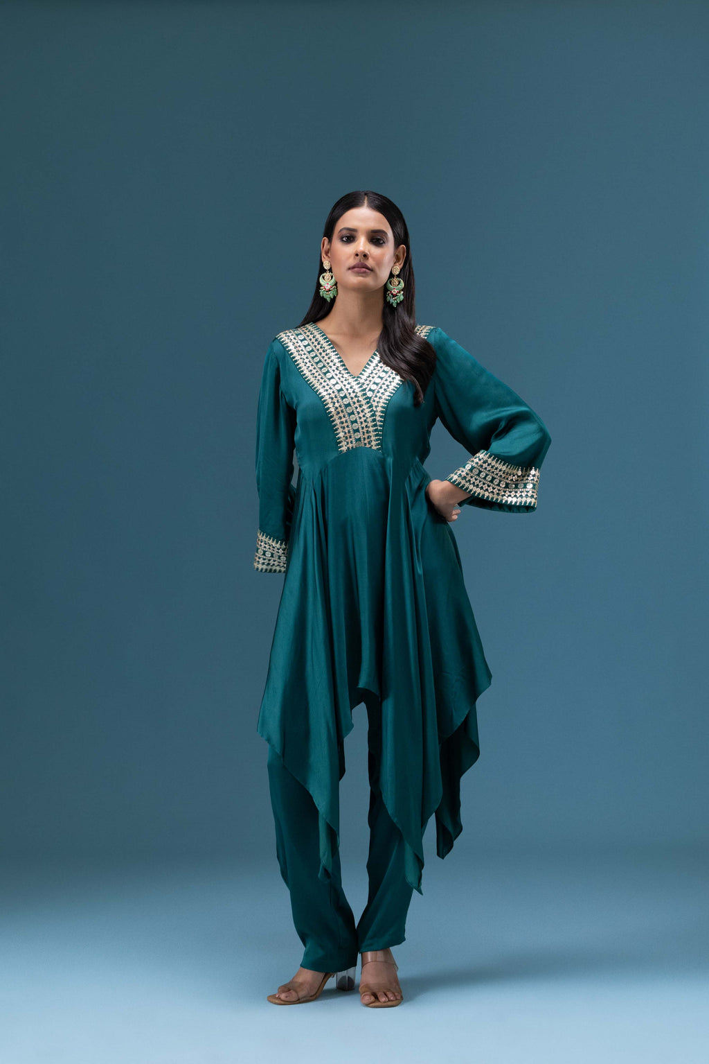 Zaria Emerald Drape Co-ord Set