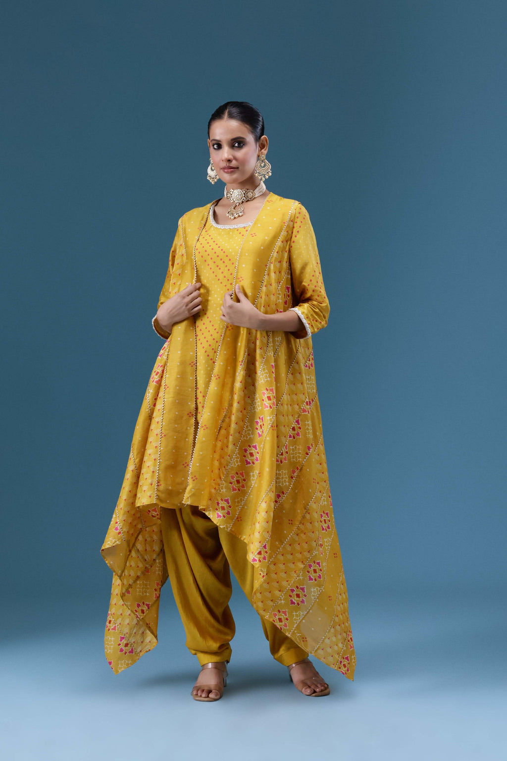 Riwaayat Mustard Drape 3-Piece Set