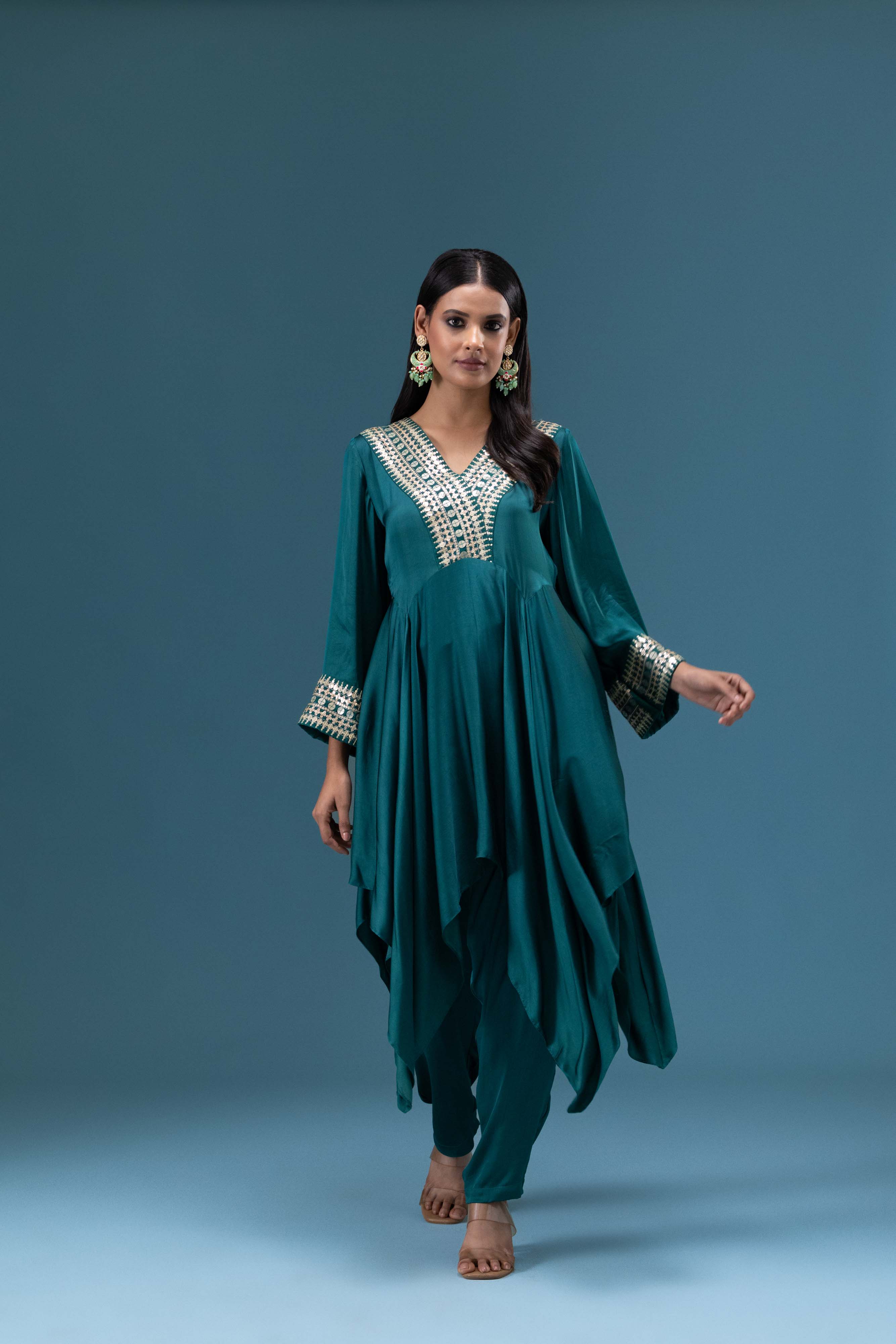 Zaria Emerald Drape Co-ord Set