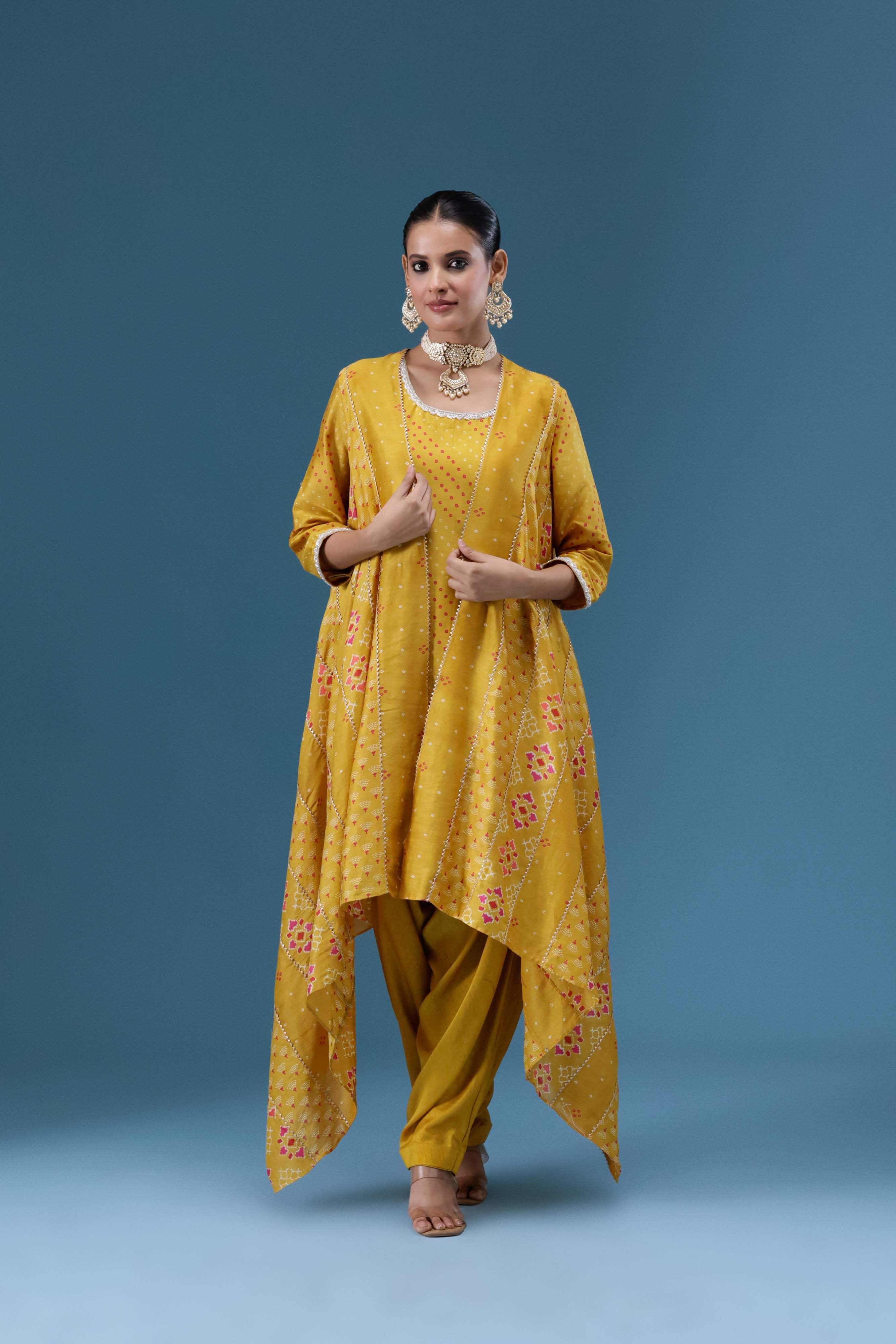 Riwaayat Mustard Drape 3-Piece Set