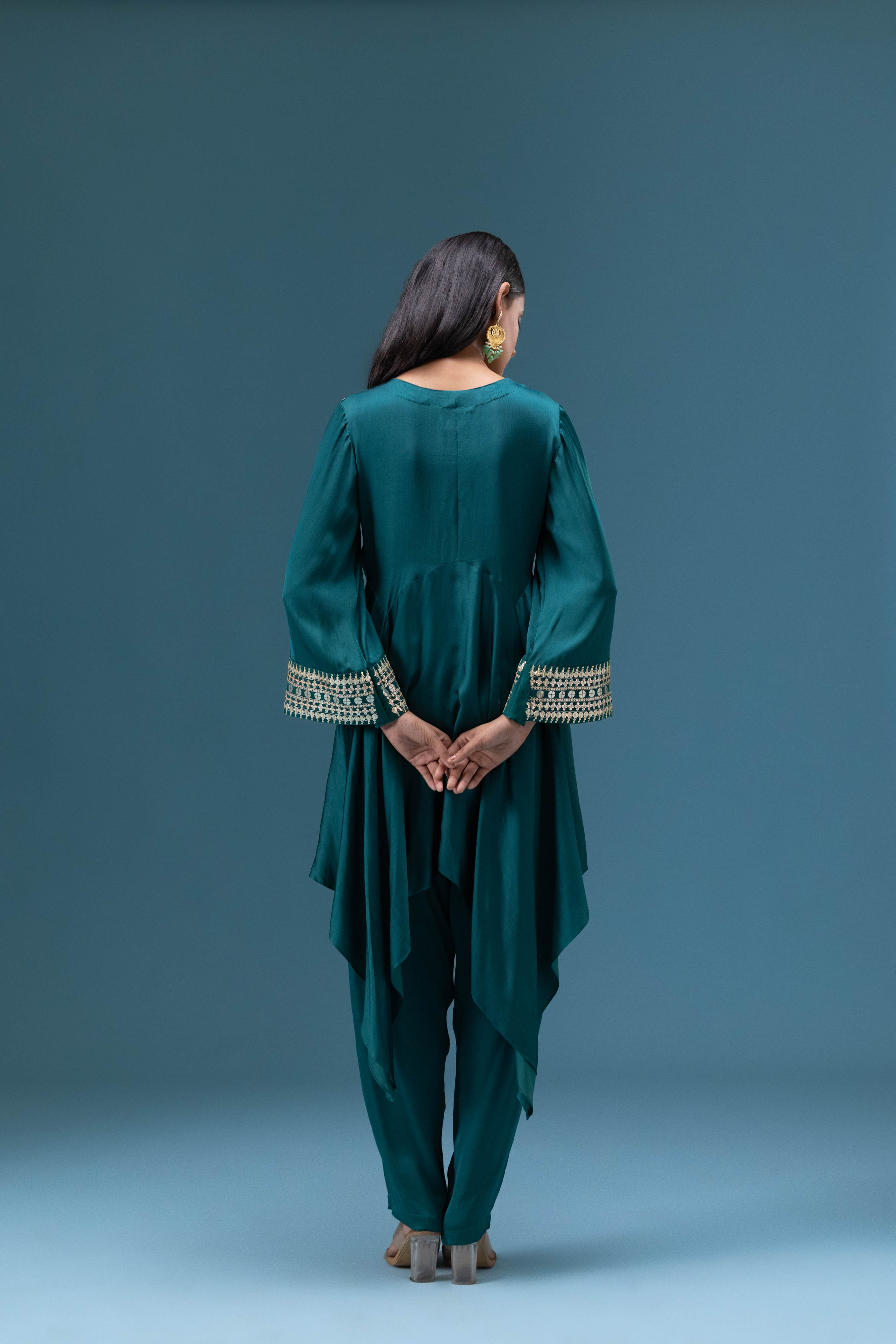 Zaria Emerald Drape Co-ord Set