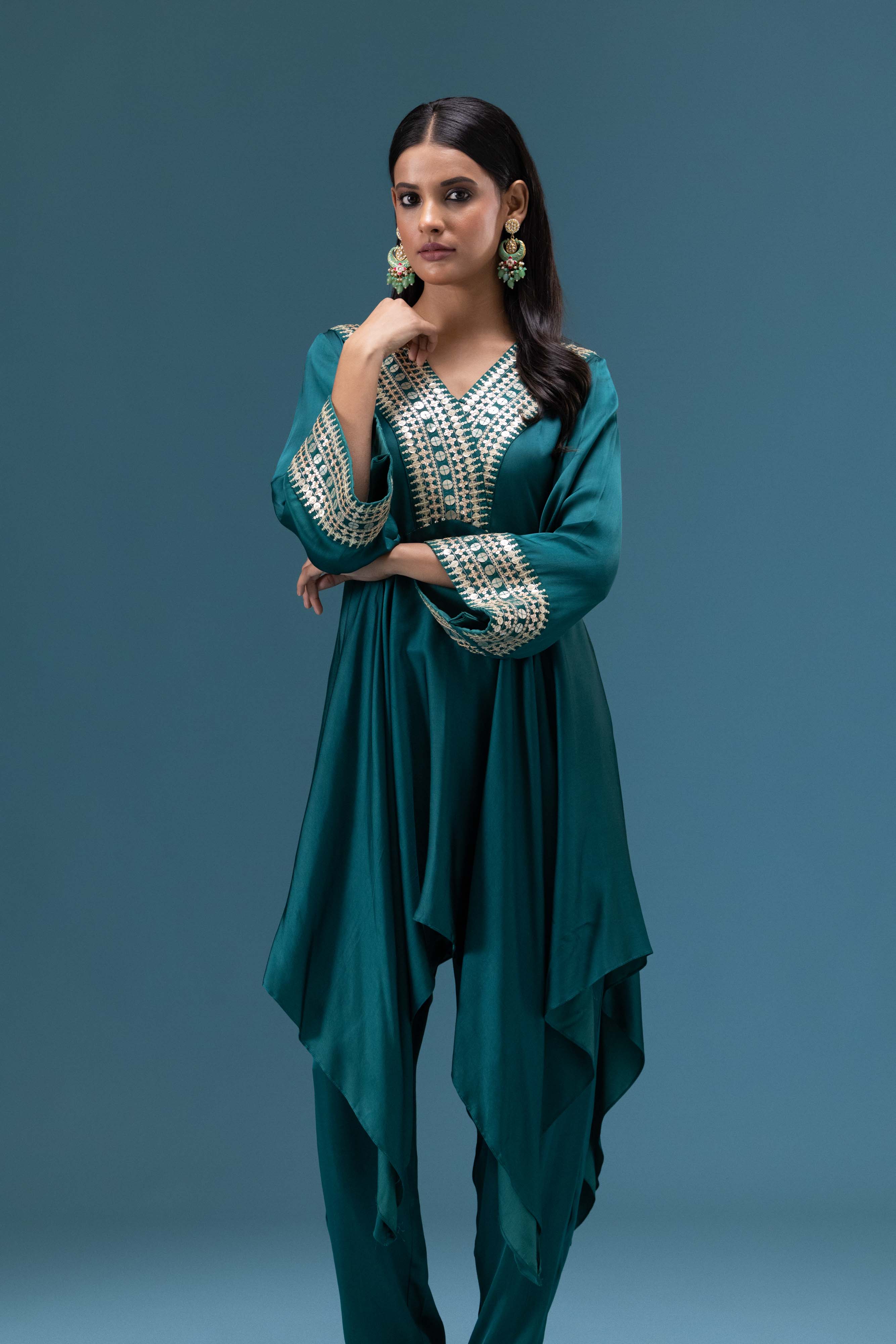 Zaria Emerald Drape Co-ord Set