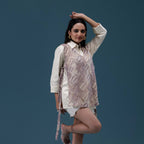 Crochet Veil Shirt Set