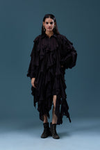 Black Ruffle Statement Dress