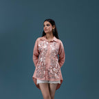 Blush Sequin Panel Shirt