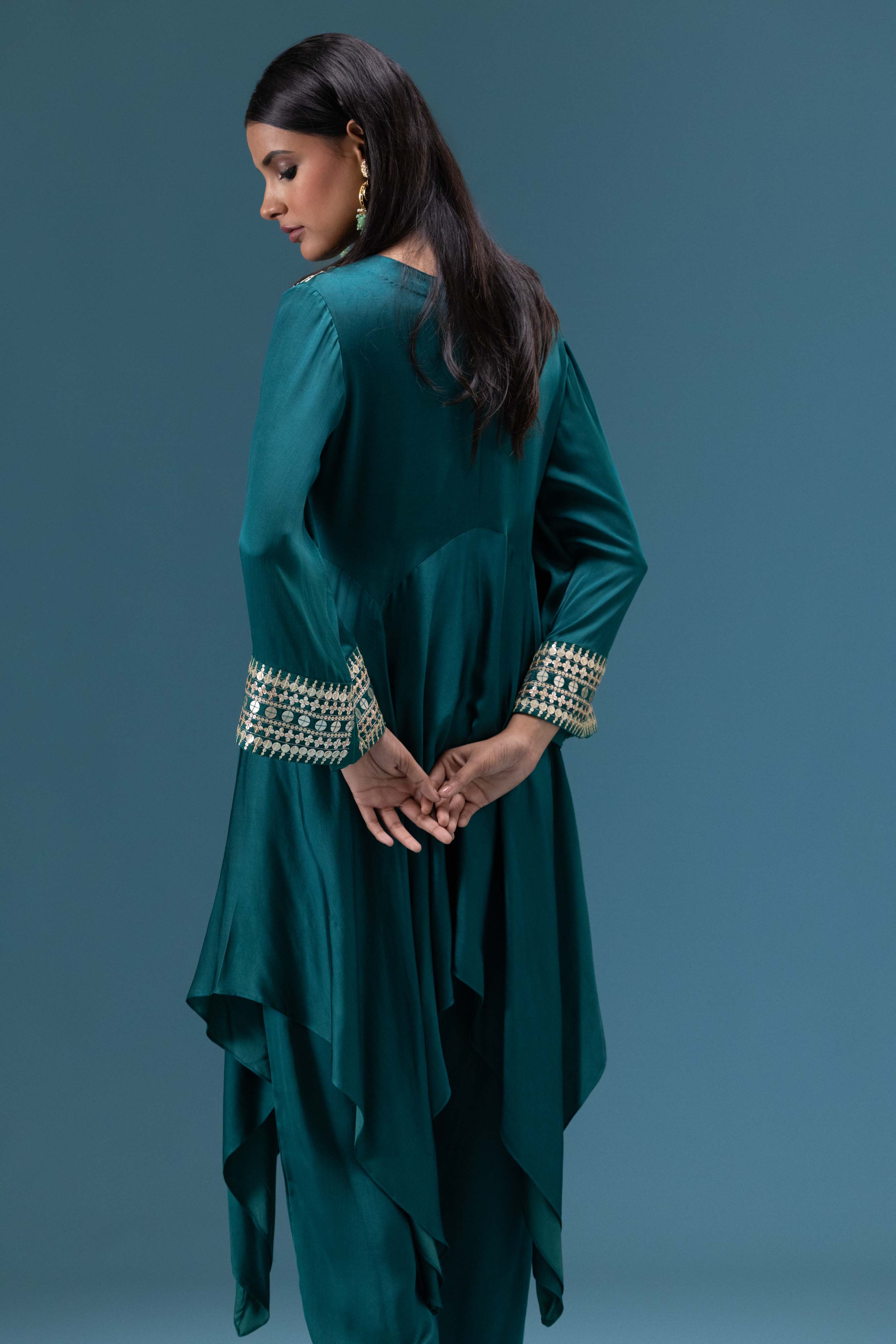 Zaria Emerald Drape Co-ord Set