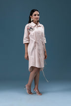 Blush Embroidered Shirt Dress