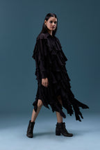 Black Ruffle Statement Dress