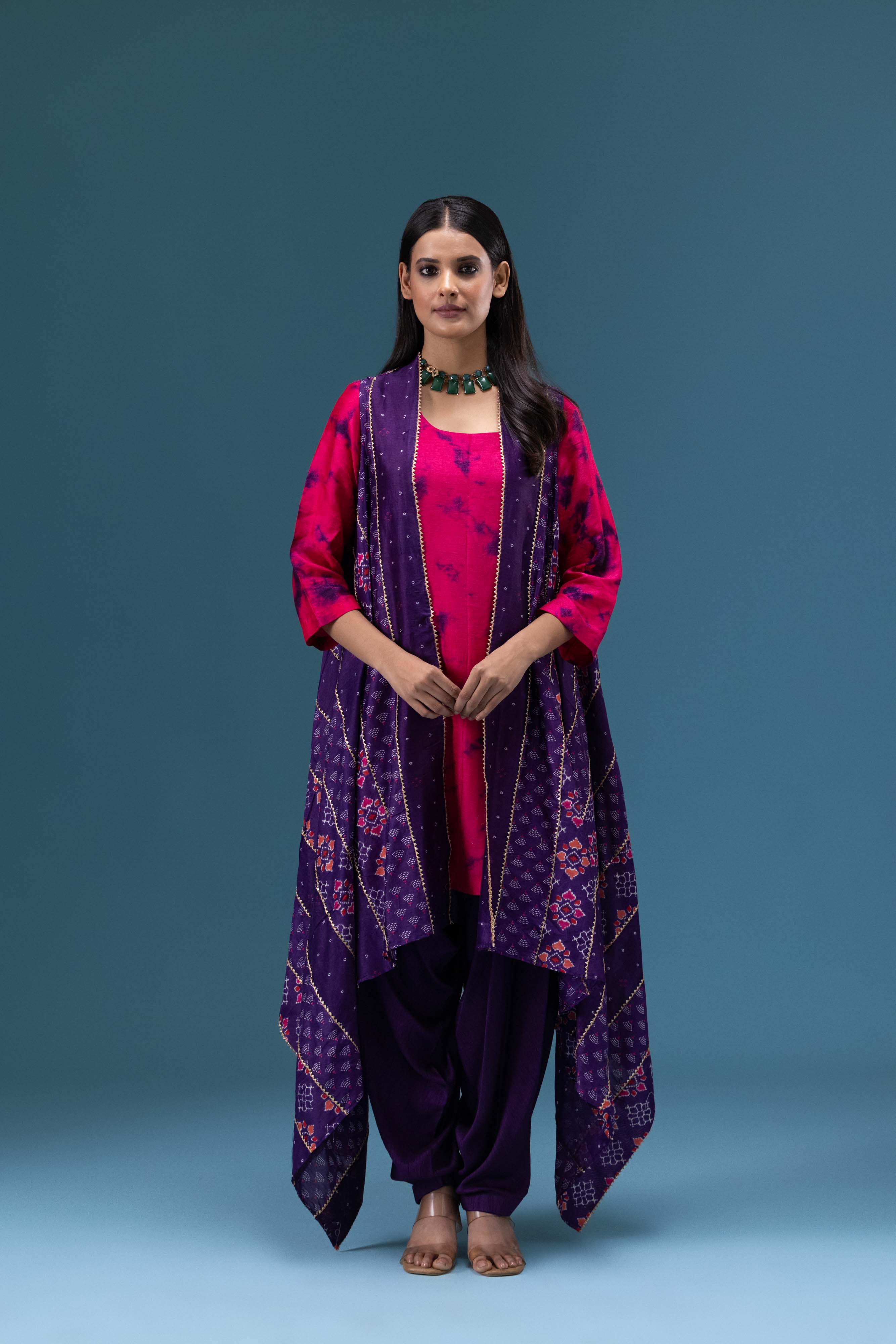 Riwaayat Magenta Drape 3-Piece Set